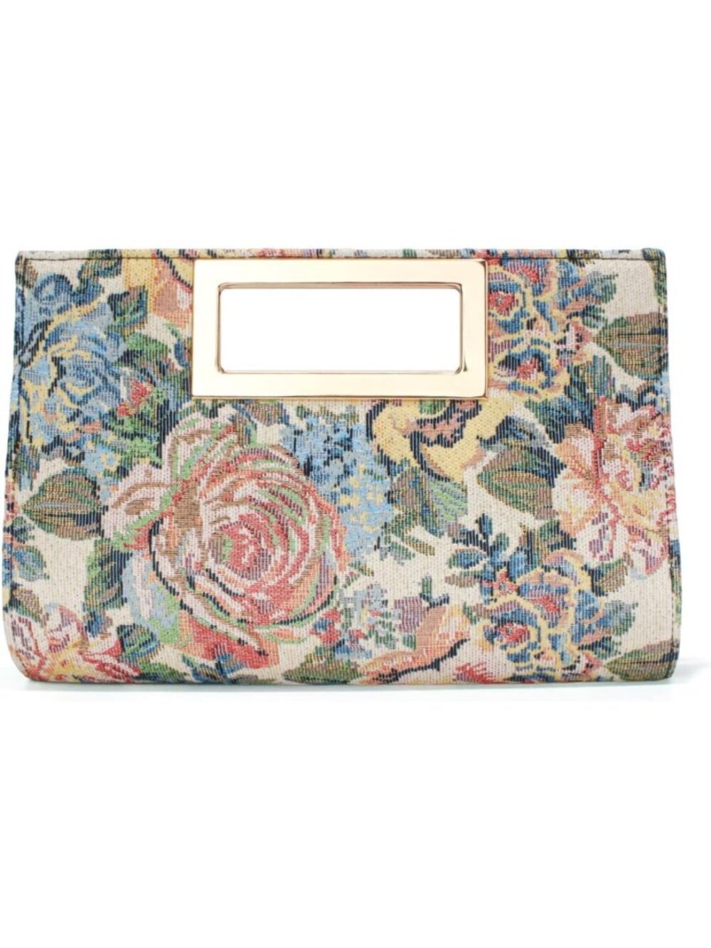 Floral Embroidered Evening Clutch Purse | Elegant Top Handle Handbag for